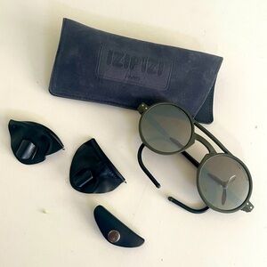 IZIPIZI Paris Olive Green Sport Round Sunglasses